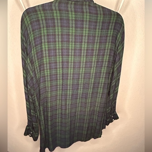 Zara Embroidered Plaid Long Sleeve Shirt - Picture 7 of 7